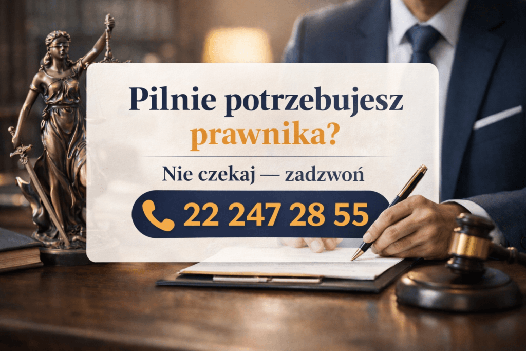 Pilnie potrzebujesz prawnika? Nie czekaj - zadzwoń 22 247 28 55